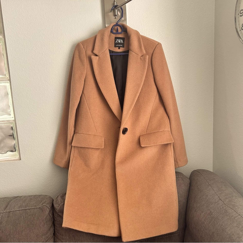 Zara Long Wool Blend Coat